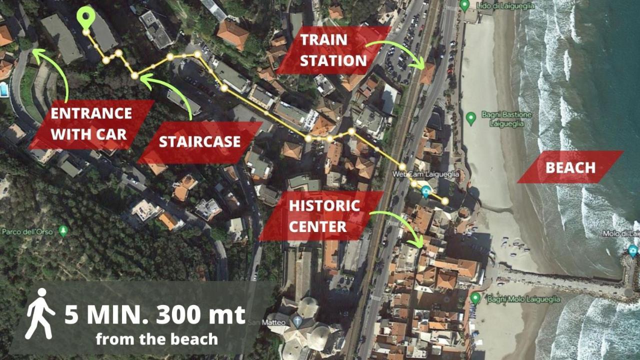 Vista Mare & 300Mt Da Spiaggia Con Freeparking E Ac Laigueglia Bagian luar foto